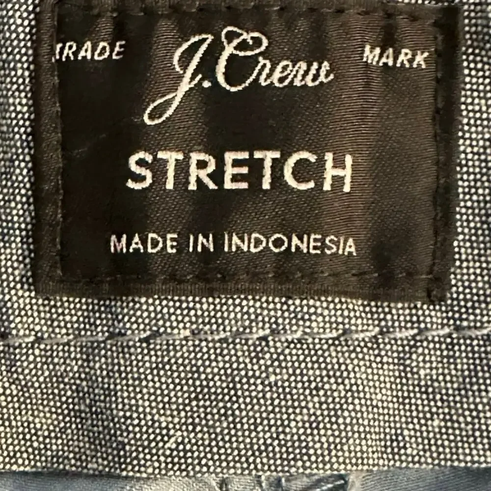 J.Crew Stretch Chino Shorts Men’s 33 Light Blue Flat Front Cotton Casual Preppy